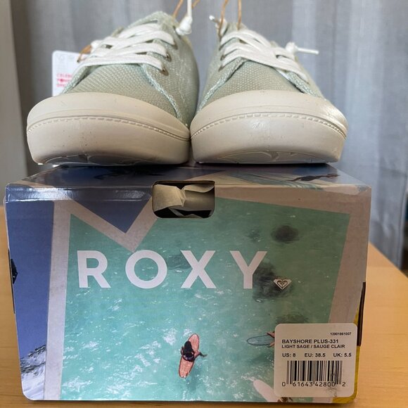 New ROXY BAYSHORE PLUS Light Sage slip on sneakers, size 8 - Picture 3 of 6
